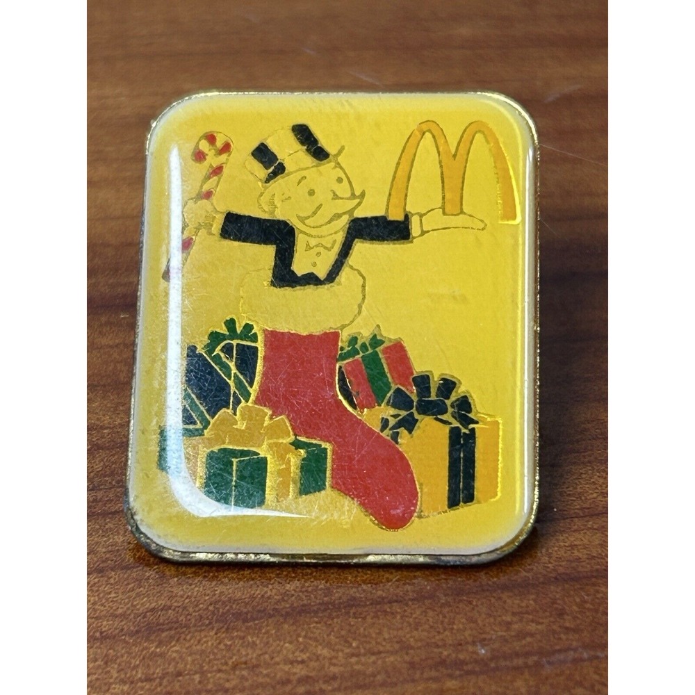 McDonald's Monopoly Man Money Tree 1995 Tonka Pin Brooch‎ Sealed New - 1.25"